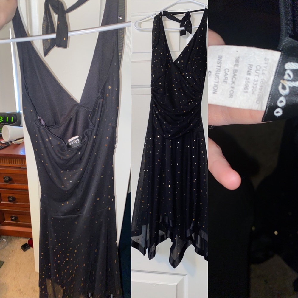 Black and gold sparkled dress